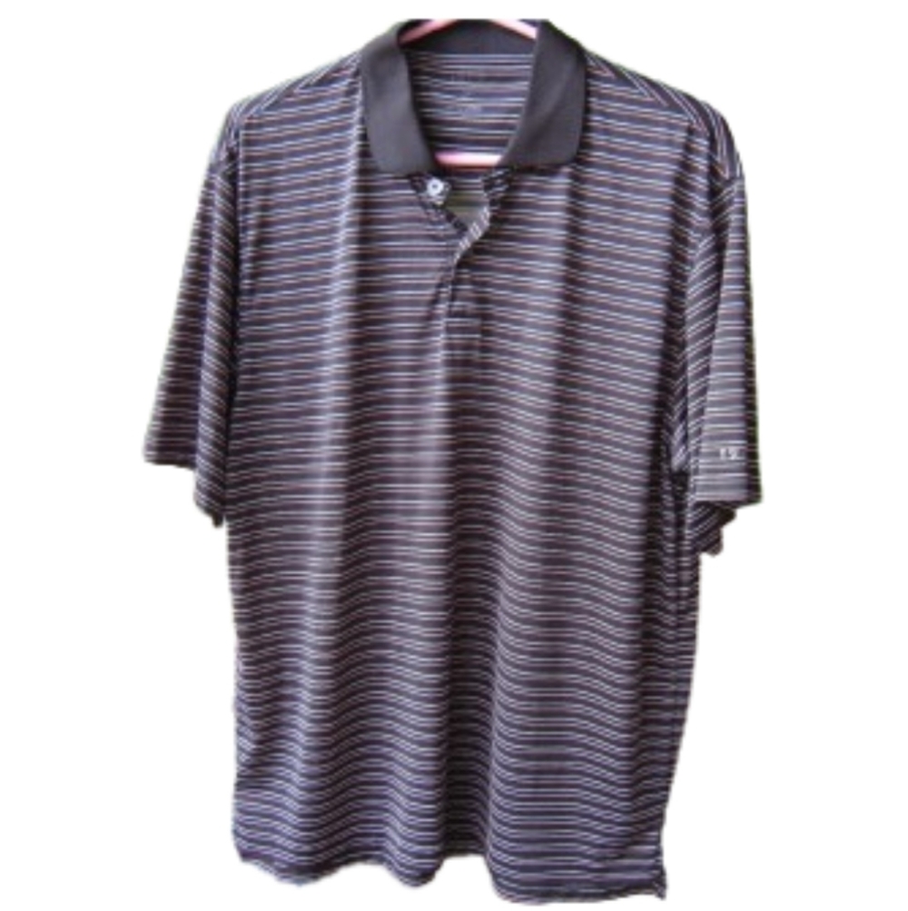 Men's Vintage Horizonal Striped Izod Polo Shirt Size Large EUC‎